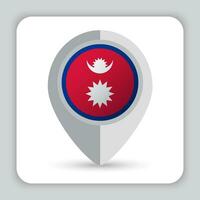 Nepal Flag Pin Map Icon vector