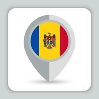 Moldavia bandera alfiler mapa icono vector