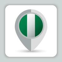 Nigeria Flag Pin Map Icon vector