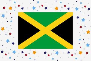 Jamaica Flag Independence Day Celebration With Stars vector