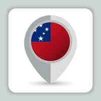 Samoa bandera alfiler mapa icono vector