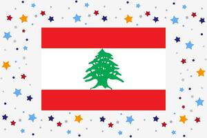 Lebanon Flag Independence Day Celebration With Stars vector