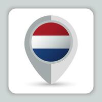 Netherlands Flag Pin Map Icon vector