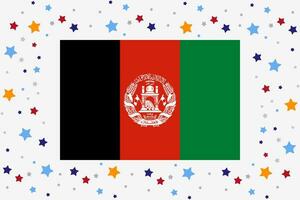 Afghanistan Flag Independence Day Celebration With Stars vector