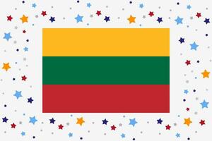 Lithuania Flag Independence Day Celebration With Stars vector