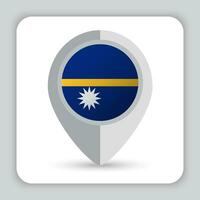 nauru bandera alfiler mapa icono vector