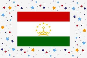 Tajikistan Flag Independence Day Celebration With Stars vector