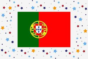 Portugal bandera independencia día celebracion con estrellas vector