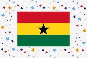 Ghana bandera independencia día celebracion con estrellas vector