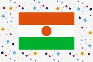Niger Flag Independence Day Celebration With Stars vector