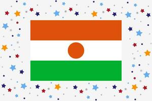 Niger Flag Independence Day Celebration With Stars vector