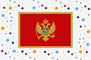 Montenegro Flag Independence Day Celebration With Stars vector