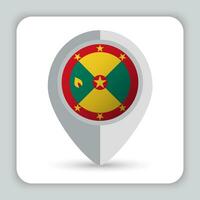 Grenada Flag Pin Map Icon vector