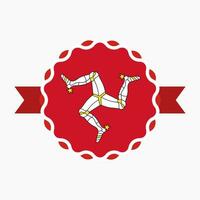 Creative Isle of Man Flag Emblem Badge vector