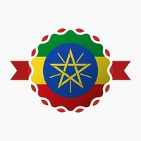 Creative Ethiopia Flag Emblem Badge vector