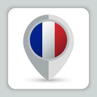 France Flag Pin Map Icon vector