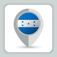 Honduras bandera alfiler mapa icono vector