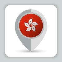 hong kong bandera alfiler mapa icono vector