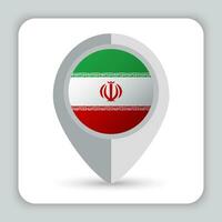 Iran Flag Pin Map Icon vector