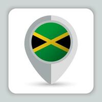 Jamaica bandera alfiler mapa icono vector