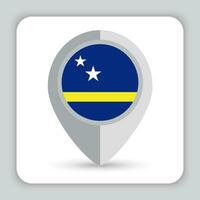 Curacao Flag Pin Map Icon vector