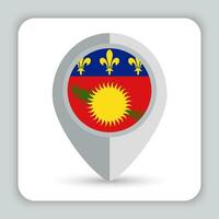 Guadeloupe Flag Pin Map Icon vector