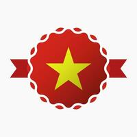 Creative Vietnam Flag Emblem Badge vector