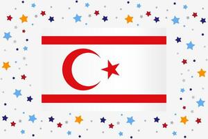 Northern Cyprus Flag Independence Day Celebration With Stars vector