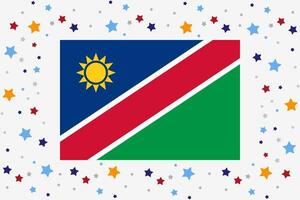 Namibia Flag Independence Day Celebration With Stars vector