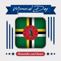 Dominica Memorial Day Vector Illustration