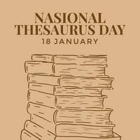 national thesaurus day design template for holiday banner, card, flyer vector