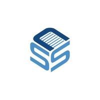 initial letter CSS square logo concept vector