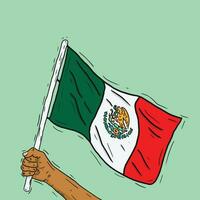 mexico flag vector independence day freedom illustration hand draw