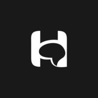 initial letter H logo brain icon concept vector