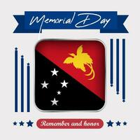 Papua New Guinea Memorial Day Vector Illustration