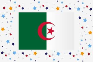 Algeria Flag Independence Day Celebration With Stars vector