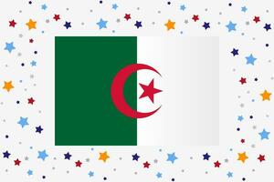 Algeria Flag Independence Day Celebration With Stars vector