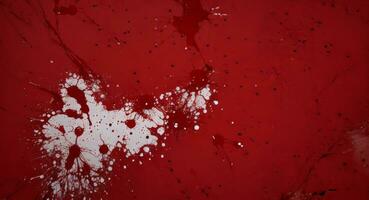 AI generated Artistic Red Blood Splattered On White Canvas Wallpaper photo