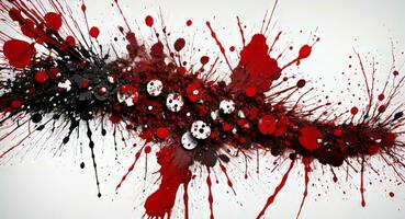 AI generated Artistic Red Blood Splattered On White Canvas Wallpaper photo