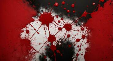 AI generated Artistic Red Blood Splattered On White Canvas Wallpaper photo