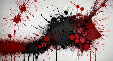 AI generated Artistic Red Blood Splattered On White Canvas Wallpaper photo