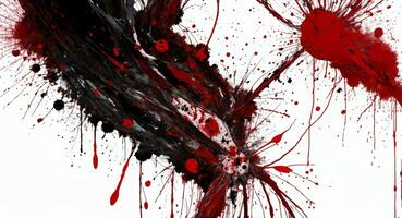 AI generated Artistic Red Blood Splattered On White Canvas Wallpaper photo