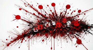 AI generated Artistic Red Blood Splattered On White Canvas Wallpaper photo