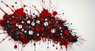 AI generated Artistic Red Blood Splattered On White Canvas Wallpaper photo