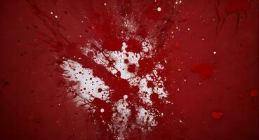 AI generated Artistic Red Blood Splattered On White Canvas Wallpaper photo