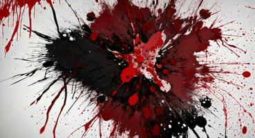 AI generated Artistic Red Blood Splattered On White Canvas Wallpaper photo