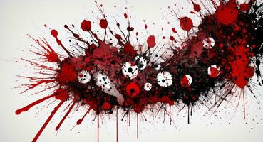 AI generated Artistic Red Blood Splattered On White Canvas Wallpaper photo