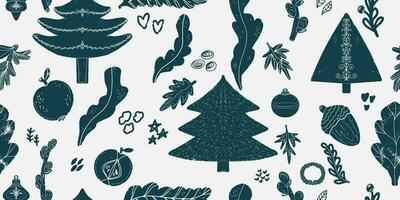 a seamless pattern with christmas trees and other items vector