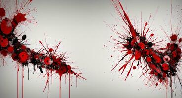 AI generated Artistic Red Blood Splattered On White Canvas Wallpaper photo