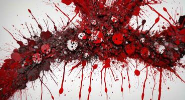 AI generated Artistic Red Blood Splattered On White Canvas Wallpaper photo